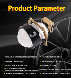 SANVI New Gold F50 Proyector Bi LED de 3 pulgadas 115W por juego 5500K Accesorio para automóvil <span class=keywords><strong>Precio</strong></span> bajo Fábrica personalizada OEM ODM - Product Image 4