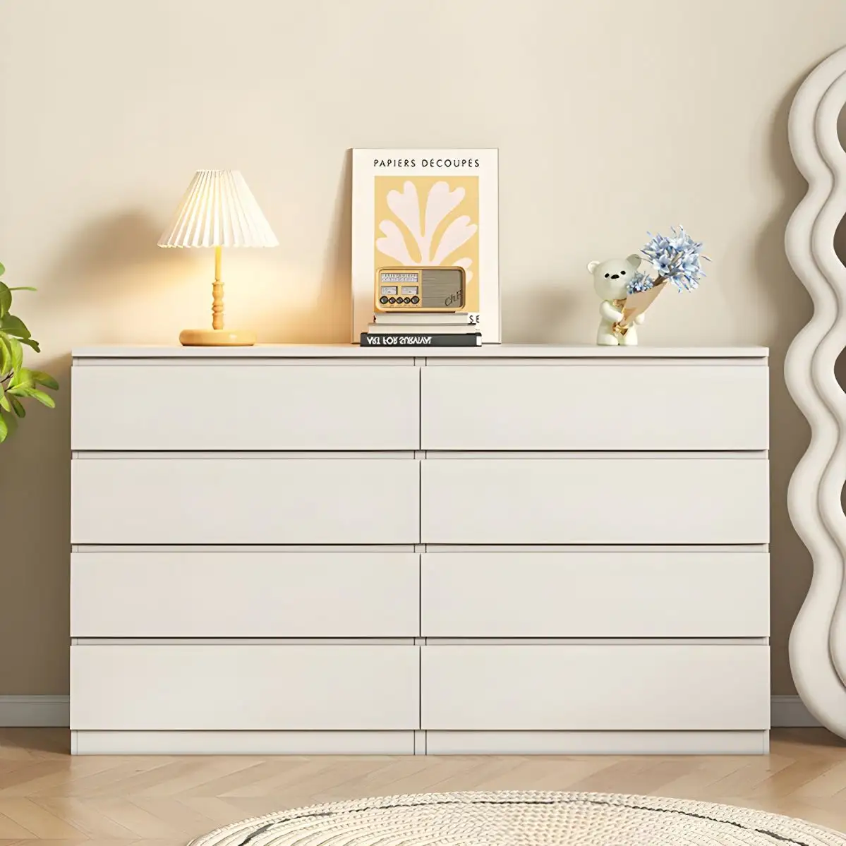Wholesale Hot Sale 5 Drawer Chest of Drawers White Black Recycled Pine High Gloss Drawer living room cabinets