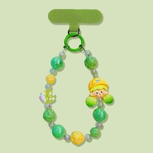 Hit Anti Lost Phone <strong>Chain</strong> With Beads Cartoon Flower Phone Lanyard DIY Pearl Bag Hanger Keychain - Product Image 3