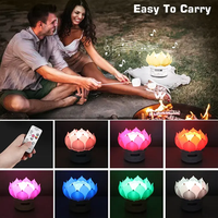 Lampe à fleurs de Lotus colorée Wifi intelligente Lampe de bureau LED 3W Lampe à fleurs de Lotus pour la décoration de gâteaux d'anniversaire de fête