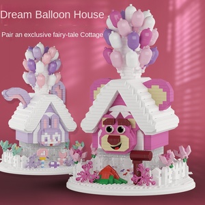 Ensemble de construction de maison en ballon Starliana, thème lapin et ours, conte de fées fantastique, chalet créatif, jouet de construction, 40 pièces, sécurité - Product Image 2