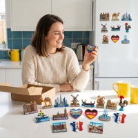 Imán Promocional para Refrigerador con Diseño 3D Personalizado de Arte Popular, Resistente al Agua, Serie de Lugares Emblemáticos de Ciudades, Venta al Por Mayor Directa de Fábrica, MOQ Bajo