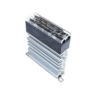 Einphasiger AC zu AC DIN Schienenhalterungs-Solid-State-Relay-Modul mit wärmewaschbecken 40Amp Nullkreuz Slim SSR-Releys