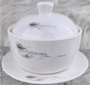 Service de table en porcelaine fine à motif paysage chinois à l'encre de soie, compatible lave-vaisselle, durable, pour hôtels et restaurants - Product Image 2