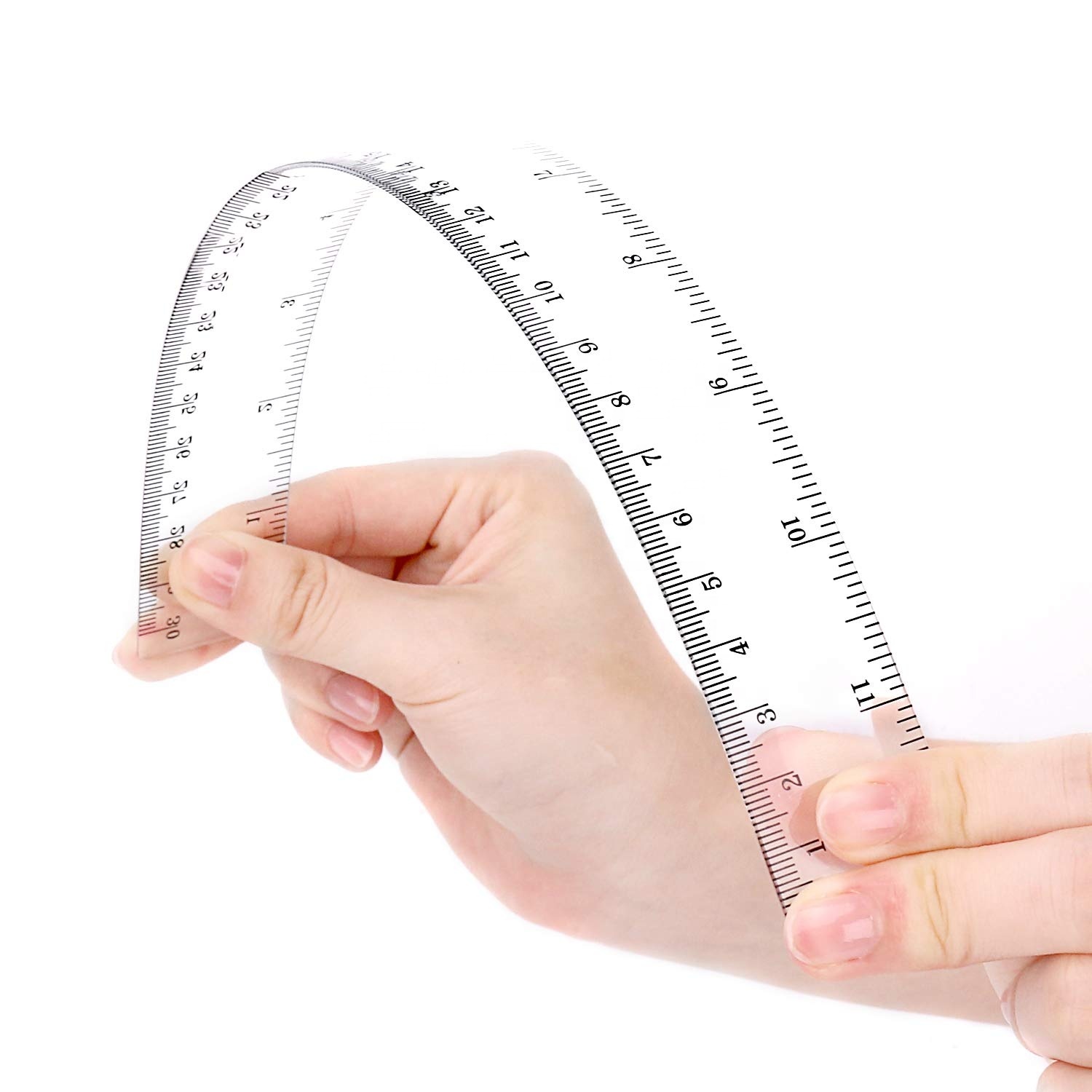 36 Pack 12-Inch Transparent Plastic Rulers - Assorted Colors, Inch & Centimeter Scales, For School & Office