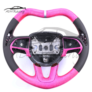 Accesorios Interiores de Fibra de Carbono en Forma de Corazón, Volante para <span class=keywords><strong>Dodge</strong></span> Challenger <span class=keywords><strong>Charger</strong></span> 2015+ - Product Image 1