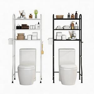 <span class=keywords><strong>Étagère</strong></span> de rangement gain de place au-dessus des toilettes, multifonctionnelle, à 3 niveaux, en métal, pour salle de bain - Product Image 4