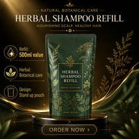 Pochette verticale mate personnalisée de 500 ml avec fermeture éclair pour recharge de shampoing et emballage de produits capillaires