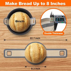 8.3 Inch Sourdough <b>Silicone</b> Bread Sling with Long Handles Eco-Friendly Bread Liner Mat for Dutch Oven Free Samples - Product Image 5