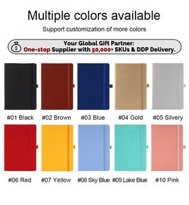 Wholesale Custom Logo <b>A5</b> Notebook Elastic Strap Pen Holder Pu Notebook Printed Logo Diary <b>Notepad</b> Note Book PU Leather Notebook - Product Image 2