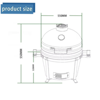 Usine Taille Multiple 15 24 Pouces Fumoir à Granulés Barbecue Charbon Kebab Oeuf Vert Grill BBQ Céramique Grill Kamado