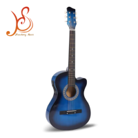 Wholesale 38 Inch Customized EQ Guitar Colorful Linden Factory OEM Professional Cheap Acoustic Electric Guitars