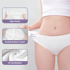 Kadınlar İçin Tek Kullanımlık İç Çamaşırı ve <span class=keywords><strong>Spa</strong></span> İçin Dokunmamış Kumaş veya %100 Pamuk Seyahat Otel Hastane Kullanımı OEM Özel Logolu Külotlar - Product Image 4