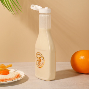 Botella de plástico transparente con tapa abatible para salsa, tarro de salsa, Salsa, Chili, vinagre, 330Ml - Product Image 1