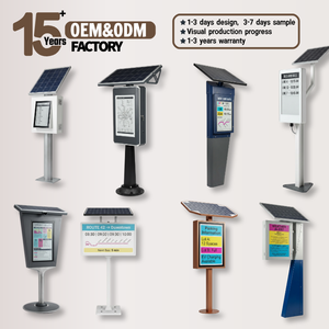 Affichage numérique E-Paper bicolore extérieur à énergie solaire IP65, signalisation numérique pour arrêt <span class=keywords><strong>de</strong></span> bus, ville intelligente, Android 4G WiFi OEM ODM - Product Image 2