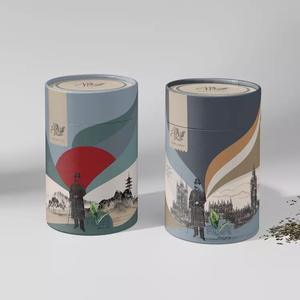 Cajas de Embalaje para Té 100% Libres de Plástico, Tubo de Papel Kraft Reciclado con Logotipo Personalizado, Embalaje Cilíndrico para Té con Relieve para <span class=keywords><strong>Sushi</strong></span> - Product Image 6