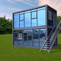 Maison préfabriquée en conteneur avec mobilier complet, design contemporain de luxe, isolation thermique, résistance au feu, immeuble de bureaux