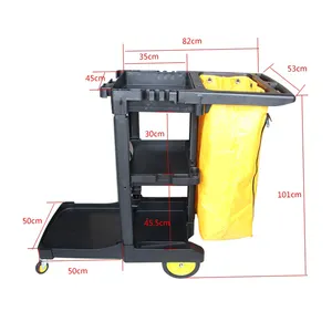 Wholesale Multi Purpose Janitor Cart For Mop Bucket Hotel Restaurant Commercial Cleaning Trolley