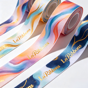 Cinta de Grosgrain de Poliéster/Algodón de 1-1/2 Pulgadas con Estampado de Lámina Dorada de una Cara OEKO-TEX RIBBON-factory - Product Image 5
