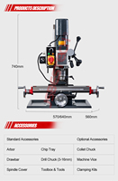 Machine de fraisage et de perçage compacte et portable BT16 pour une utilisation en atelier à domicile