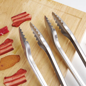 Pinces à <span class=keywords><strong>barbecue</strong></span> extra longues en acier inoxydable de 19 pouces, robustes, avec manche en bois d'acacia - Product Image 3