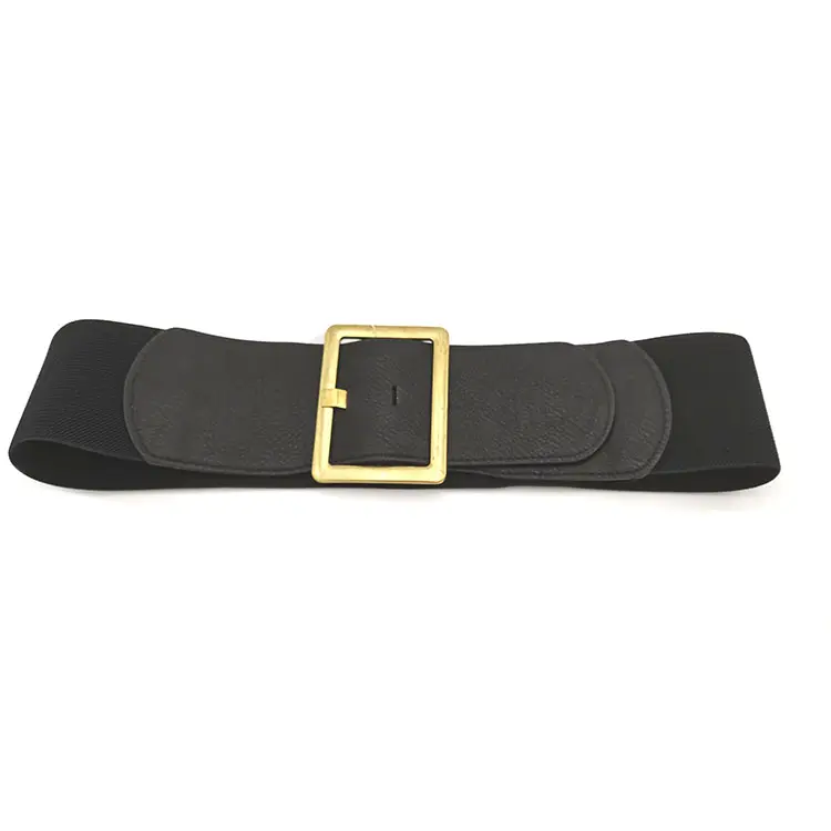 Wholesale Ladies High Waist Patent Leather Wide Fashion Square Alloy Buckle Women Belt For Dress