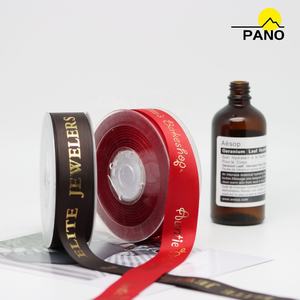 PANO 공장 하이 퀄리티 양면 100% 폴리에스터 친환경 3mm-100mm 맞춤형 금속 금박 인쇄 그로스 그레인 리본 - Product Image 3