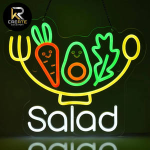 משלוח מהיר מותאם אישית למסעדת ניאון לעסקים עמיד למים, סלט פירות ים הודי dmmmershop - Product Image 3