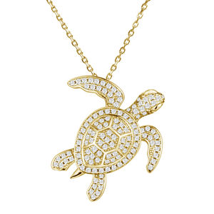 Collar con colgante de tortuga <span class=keywords><strong>Honu</strong></span> de plata de ley chapada en oro de dos tonos, joyería de playa de plata 925 - Product Image 6