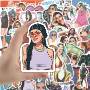 ZY1794C 50 Piezas Nuevas Pegatinas de Vinilo Recortadas de la Cantante <span class=keywords><strong>KAROL</strong></span> <span class=keywords><strong>G</strong></span>, Decorativas para Laptop, Patineta, Celular, Equipaje, Guitarra, para Adolescentes - Product Image 5