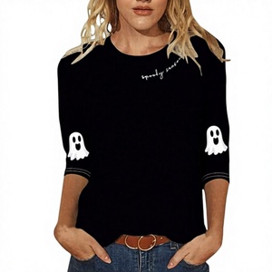 <b>Halloween</b> Sporty Loose Fit Men's Solid Eco-Friendly <b>T</b>-<b>shirt</b> with Digital Printing Nonwoven Material and Letter Decoration - Product Image 3