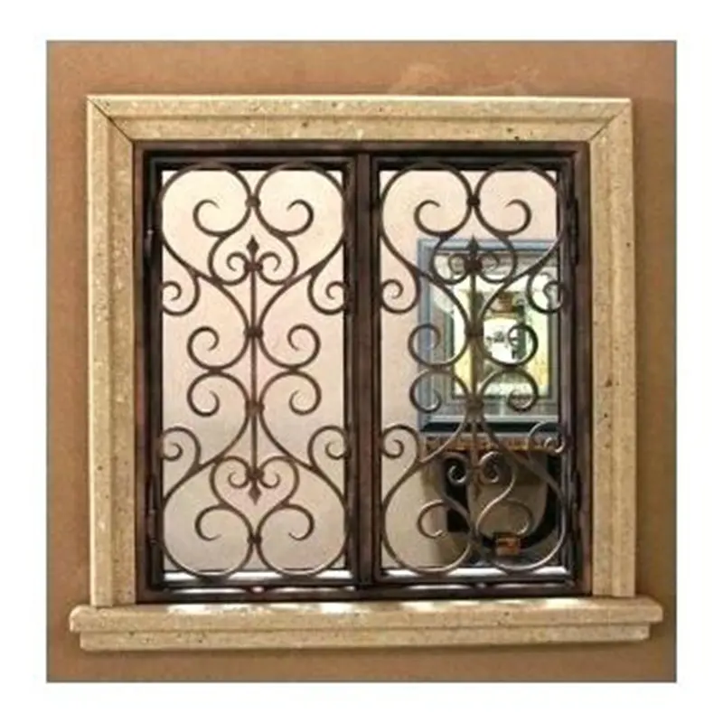 Top-selling modern wrought iron french window design Decorative cast iron window casting balcony