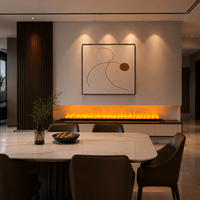 Chimenea de Vapor LED 3D Premium de 80-200 cm con Efecto de Llama Realista para Decoración Moderna del Hogar y Salas de Exhibición
