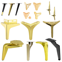 Pieds de canapé réglables WELLTOP en métal, finition dorée, pour remplacement de mobilier de salle à manger d'hôpital