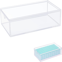 Boîte de rangement pour cartes de mahjong américain en acrylique SSJ, taille standard, transparente, moderne, polie, écologique, anti-poussière, lavable, facile à nettoyer