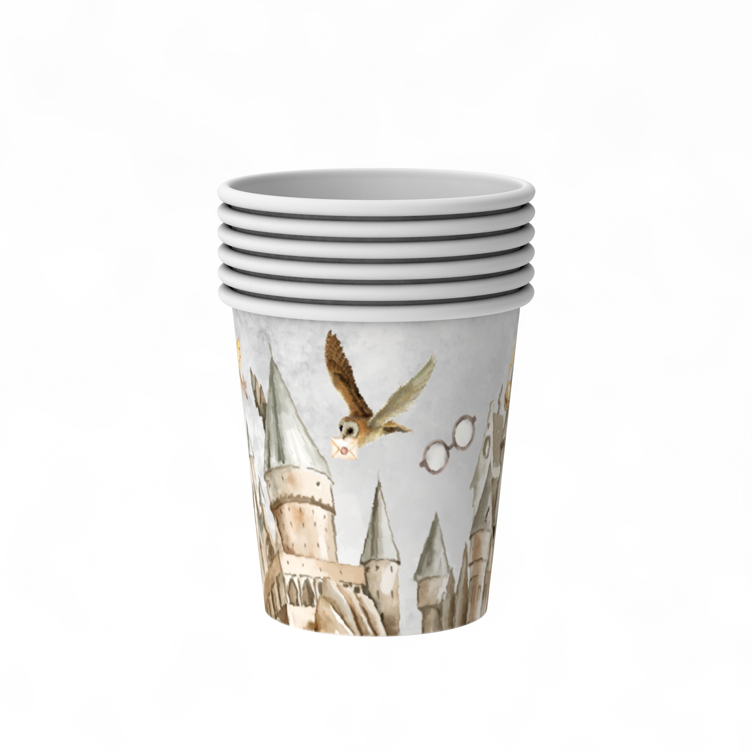 Gris: gobelet en papier * 10 pièces
