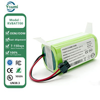 Baterai RVBAT700 14.4V 2600mAh 3200mah untuk Penyedot Debu Robot Amarey A800 A900, Baterai Bersertifikasi Keamanan Penuh