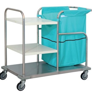MJ08-B Bed Making And Nursing Cart Stainless Steel 4 Castor Hospital Linen <b>Trolley</b> Durable Industrial Design - Product Image 1