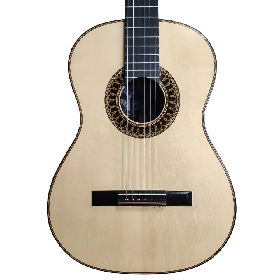 All Solid High-End 39-Inch Acoustic Guitar Classic Romanillos Handmade Spruce Body Mahogany Back/Side Rosewood Ebony Fingerboard