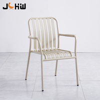 Chaise de restaurant moderne, chaise de café, chaise de bar, chaise de crèmerie, chaise de salle à manger extérieure en métal vintage aluminium avec accoudoirs