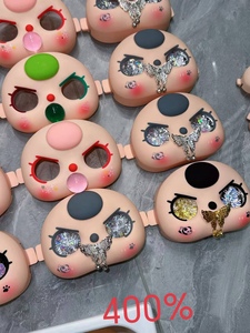Cabeza de Muñeca de Repuesto BB3, 400% PVC, Accesorios de Caja Sorpresa, Ojos de Arena, Chupete, Cara Linda, Cabeza de Muñeca de Repuesto - Product Image 1
