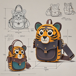 Fabricant de sacs Ita personnalisés, petites commandes par lots acceptées, sac Ita Anime Cosplay brodé à imprimé tigre personnalisé - Product Image 6