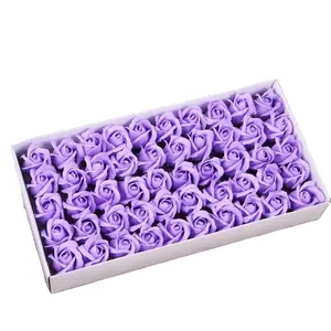 JD-77 artificielle parfumée bain en forme de coeur rose savon fleur fleurs roses dans une boîte cadeau saint-valentin artisanat de mariage fleurs de savon