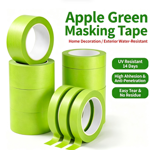 Cinta Adhesiva Verde Washi, para Decoración de Paredes del Hogar, como Adhesivo sin Rastro, No Daña las Paredes, No Deja Residuos de Pegamento - Product Image 1