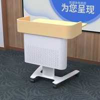 Pupitre mobile moderne en bois MFC blanc et métal, design assis-debout avec hauteur réglable pour les écoles, les hôtels et les entreprises