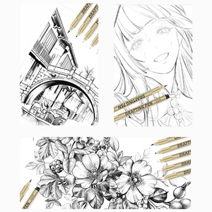 Meihui 12 pcs Đen Micro fineliner vẽ nghệ thuật bút Dòng tốt không thấm nước mực thiết lập cho nhật ký phác thảo phác thảo - Product Image 5