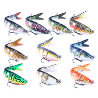 Leurre coulant à sections articulées, appât artificiel de type poisson nageur idéal pour la pêche au bar, en eau douce ou d'eau salée, 1 unité