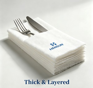 Serviettes de table personnalisées en papier Airlaid 1 pli, aspect lin coloré, avec logo pour restaurants et hôtels - Product Image 2
