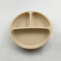 Assiette d'alimentation pour bébé en silicone, forte aspiration, design divisé, anti-chute, facile à nettoyer, vaisselle