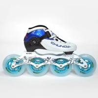 JIMENG JM001 OEM/ODM Patins à roulettes de vitesse professionnels pour adultes en fibre de carbone à 2 couches, 4 roues en alliage pour la course en extérieur